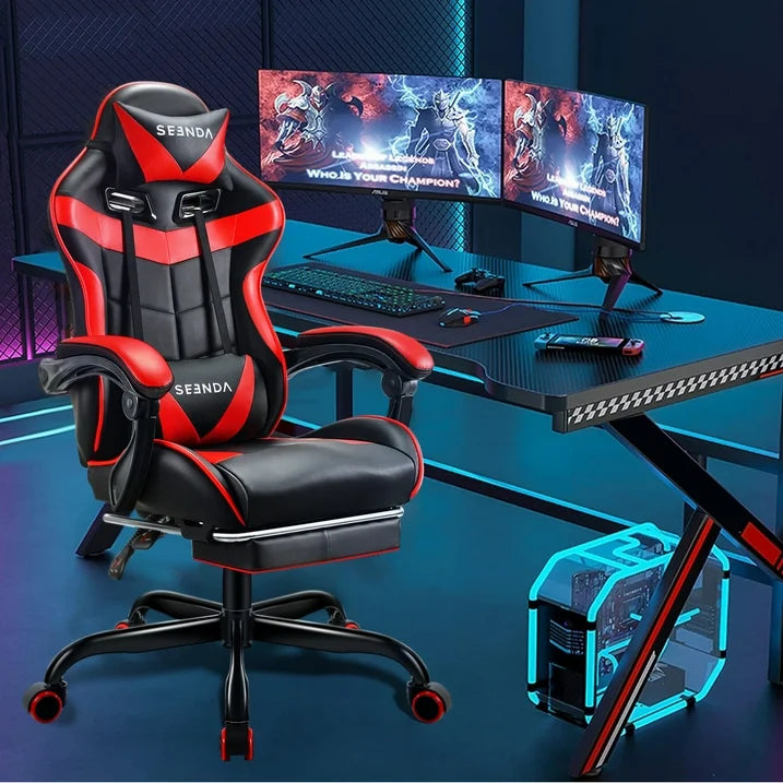 GCE-10 - Gaming Chair with Footrest and Lumbar Support - SEENDA
