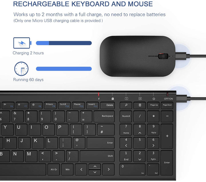WGJP-031B Wireless Ultra Slim Keyboard Mouse Combo