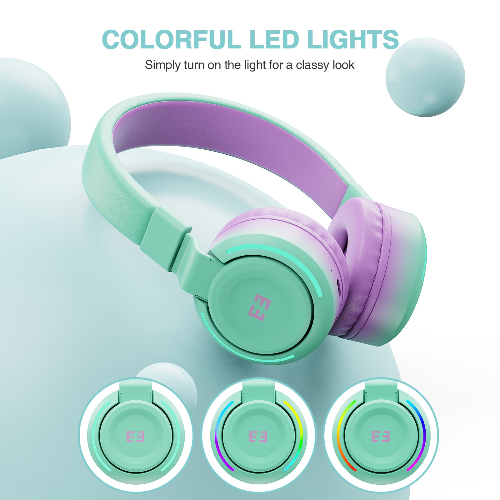 HEO-202 - Kids Bluetooth Headphones with 85/94dB Volume Limit - SEENDA