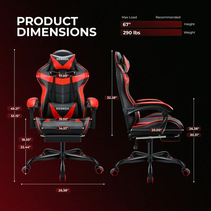 PRODUCT DIMENSIONS of SEENDA GCE 10 | Ergonomic Computer Chair Height Adjustable