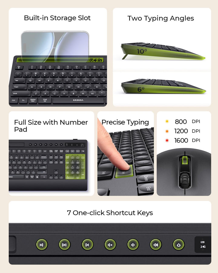 Parameters and Functions of SEENDA COE201 | Bluetooth Keyboard and Mouse Combo