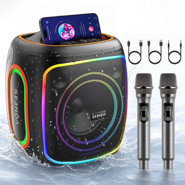 SEENDA BSP-30 | Karaoke Machine with 2 Wireless Microphones