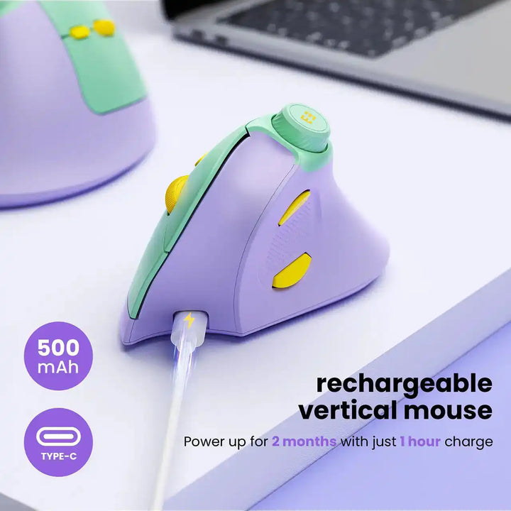 Seenda Mouse Verticale Ricaricabile - Ergonomico Con Controllo Volume, Doppia Connessione Bluetooth/USB - Foto 1