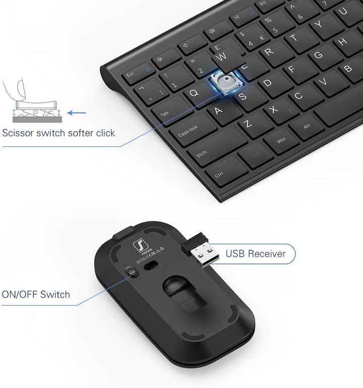 WGJP-031B Wireless Ultra Slim Keyboard Mouse Combo